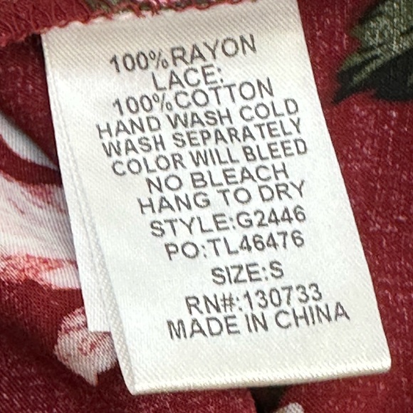 Umgee USA Burgundy Floral Boho Mini Dress – Size Small NWT - Picture 10 of 13